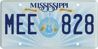 MS license plate MEE828