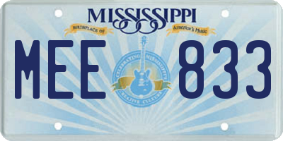 MS license plate MEE833