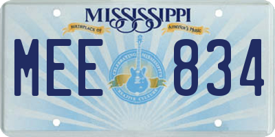 MS license plate MEE834