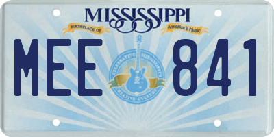 MS license plate MEE841