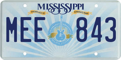 MS license plate MEE843