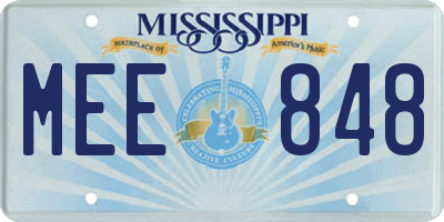 MS license plate MEE848