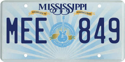 MS license plate MEE849