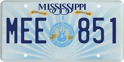 MS license plate MEE851