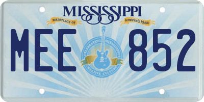 MS license plate MEE852