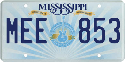 MS license plate MEE853