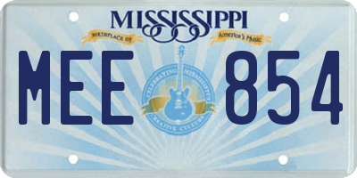 MS license plate MEE854