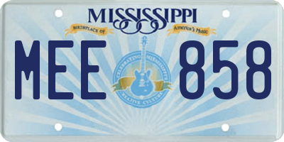 MS license plate MEE858