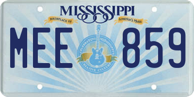 MS license plate MEE859