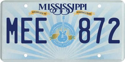 MS license plate MEE872