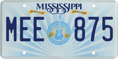 MS license plate MEE875