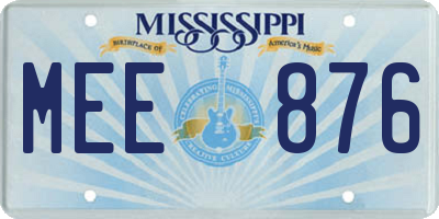 MS license plate MEE876
