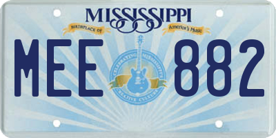 MS license plate MEE882