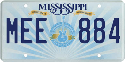 MS license plate MEE884