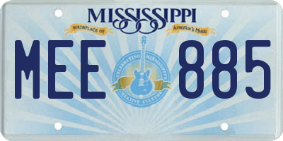 MS license plate MEE885