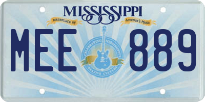 MS license plate MEE889