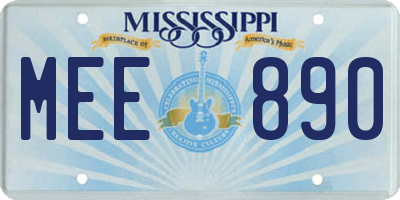 MS license plate MEE890