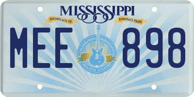 MS license plate MEE898