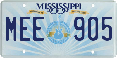 MS license plate MEE905