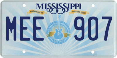 MS license plate MEE907