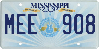 MS license plate MEE908
