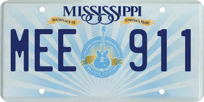 MS license plate MEE911