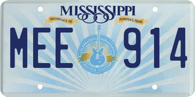 MS license plate MEE914