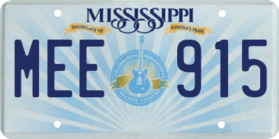 MS license plate MEE915