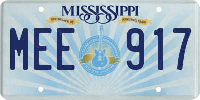 MS license plate MEE917
