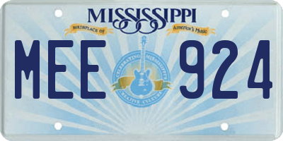 MS license plate MEE924