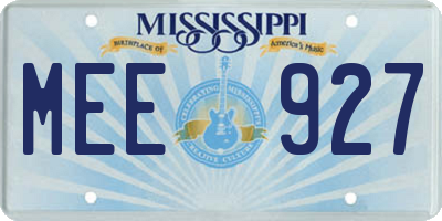 MS license plate MEE927