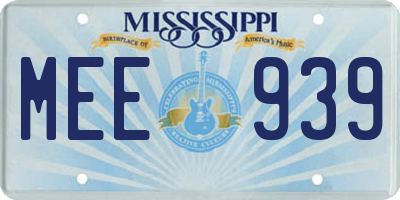 MS license plate MEE939