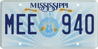 MS license plate MEE940