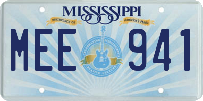MS license plate MEE941