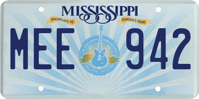 MS license plate MEE942