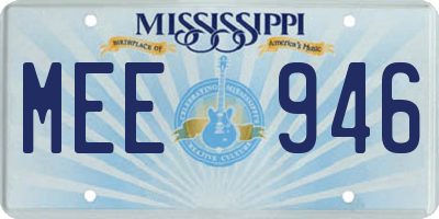 MS license plate MEE946