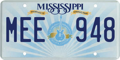 MS license plate MEE948
