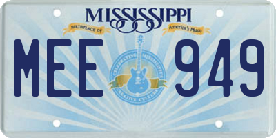 MS license plate MEE949