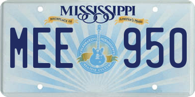 MS license plate MEE950