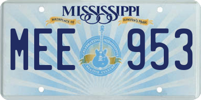 MS license plate MEE953