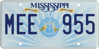 MS license plate MEE955