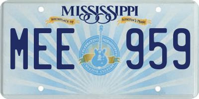 MS license plate MEE959