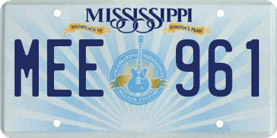 MS license plate MEE961