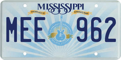 MS license plate MEE962