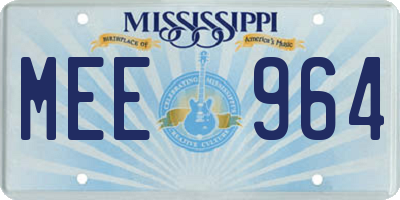 MS license plate MEE964