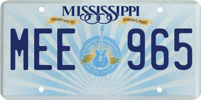 MS license plate MEE965