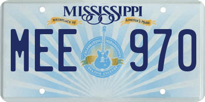 MS license plate MEE970