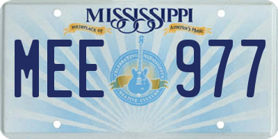 MS license plate MEE977