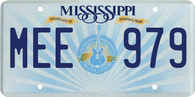 MS license plate MEE979
