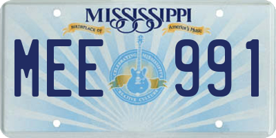 MS license plate MEE991